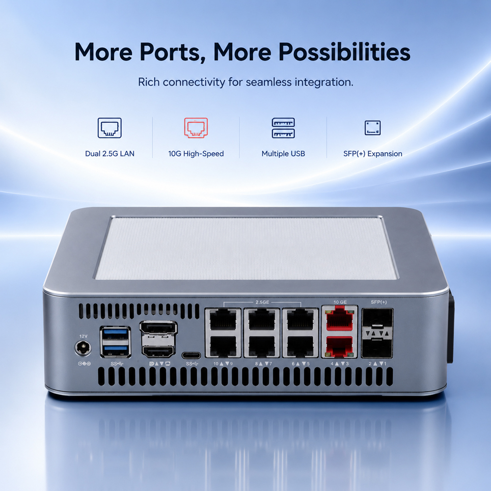 Qotom Q51551ST Mini PC Int el  - Dual Lan 10G Sfp+ Mini Pc 评论和价格